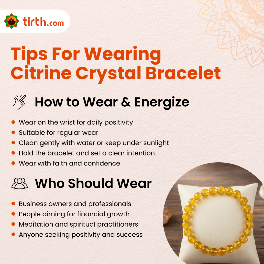 Tirth Citrine Crystal Bracelet – Wealth, Success & Positive Energy
