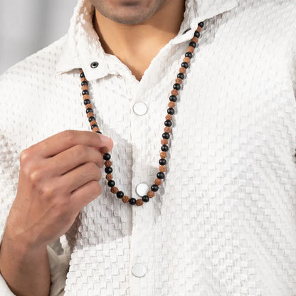 Tirth Divya Raksha Rudraksha & Karungali Mala 8mm (108+1)