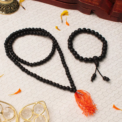 Tirth Karungali Mala 6mm (108+1) with Bracelet – Govt. Certified