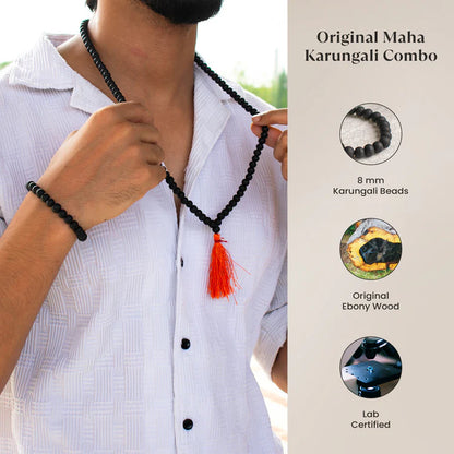 Tirth Karungali Mala 8mm with Bracelet – Govt. Certified