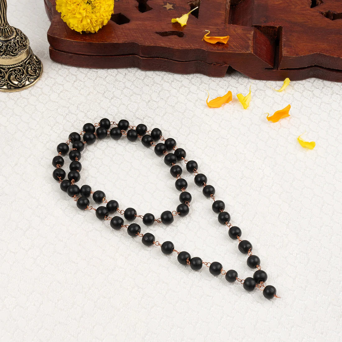 Tirth Karungali Mala with Copper Wire 8mm (54+1 Beads)