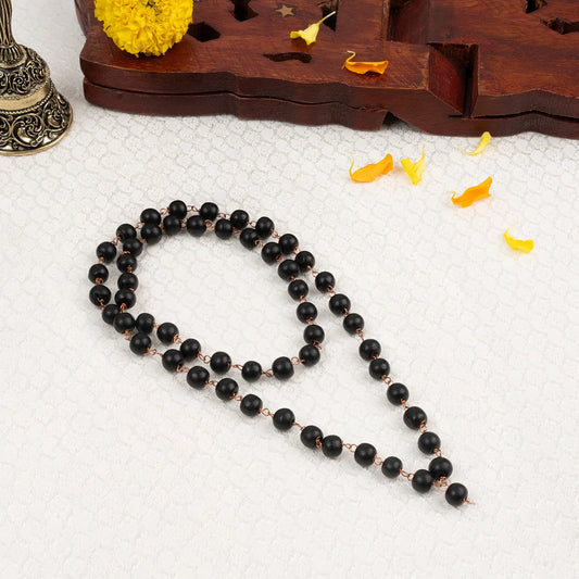 Tirth Karungali Mala with Copper Wire 8mm (54+1 Beads)