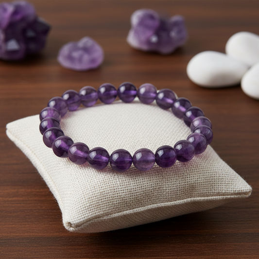 Tirth Natural Amethyst Crystal Bracelet for Peace & Stress Relief