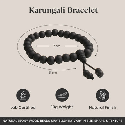 Tirth Silver Capped Karungali Mala with Free Bracelet – Govt. Certified
