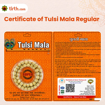 Natural Tulsi Mala (Regular / Premium / Super) – 108 Bead Sacred Tulsi Kanthi Jap Mala for Devotion, Purity & Bhakti Practice