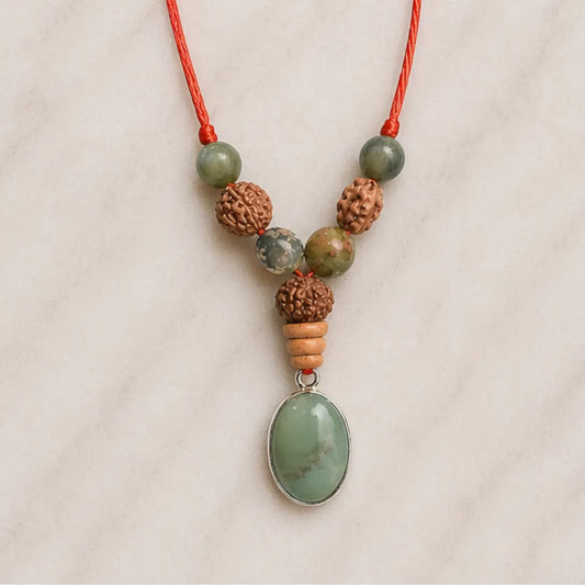 Virgo Rashi Kavach Mala – Kanya Rashi Rudraksha Kavach Mala (4, 11, 8 Mukhi) for Clarity, Discipline & Protection