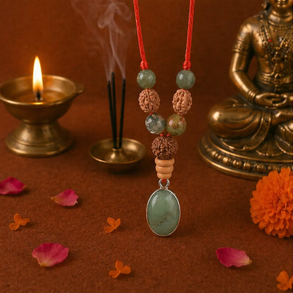 Virgo Rashi Kavach Mala – Kanya Rashi Rudraksha Kavach Mala (4, 11, 8 Mukhi) for Clarity, Discipline & Protection