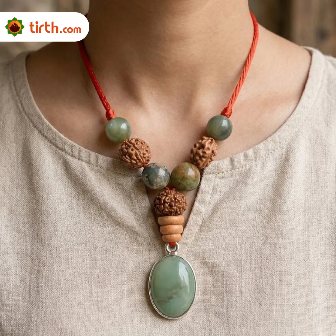 Virgo Rashi Kavach Mala – Kanya Rashi Rudraksha Kavach Mala (4, 11, 8 Mukhi) for Clarity, Discipline & Protection