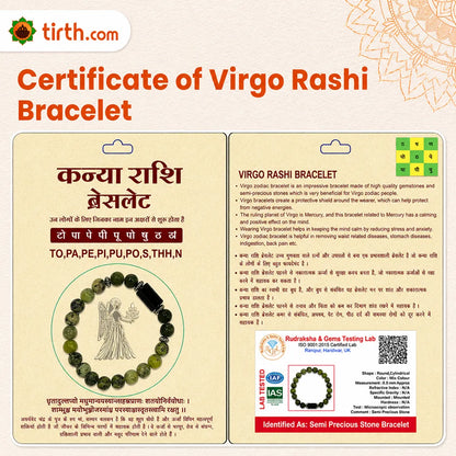 Virgo Rashi Bracelet (Kanya Rashi) – Zodiac Astrology Bracelet for Mercury Wisdom, Discipline & Clarity