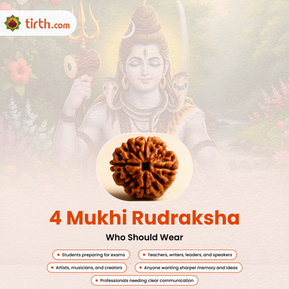 Tirth 4 Mukhi Rudraksha – Knowledge, Memory & Creativity Enhancer | Brahma Divine Wisdom Bead